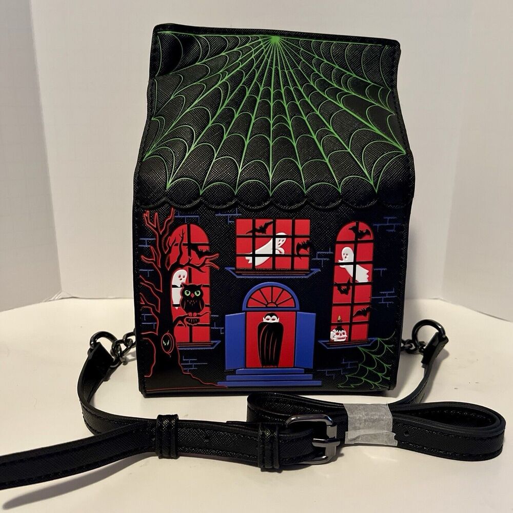 Mad Engine Haunted House Halloween Purse Fine by Me Ghost Spider Web